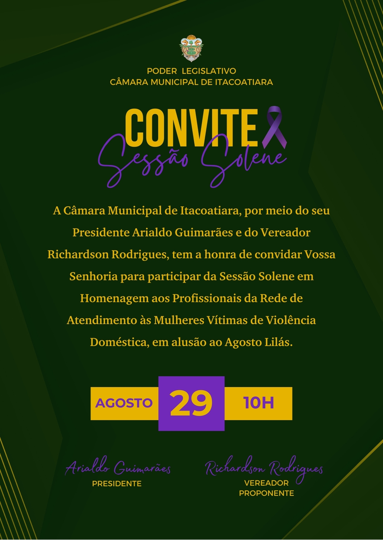 Câmara de Itacoatiara promoverá Sessão Solene em Homenagem aos profissionais da Rede de Atendimento às Mulheres Vítimas de Violência Doméstica