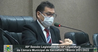 Resumo da 89ª Sessão Legislativa da 19ª Legislatura da Câmara Municipal de Itacoatiara / Biênio 2021/2022